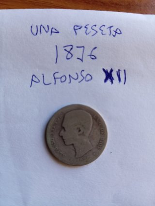 1 Peseta Alfonso XII 1876 y 50 céntimos 1881