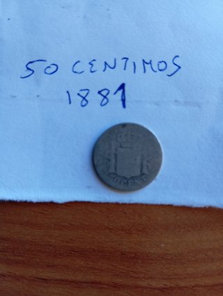 1 Peseta Alfonso XII 1876 y 50 céntimos 1881