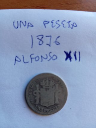 1 Peseta Alfonso XII 1876 y 50 céntimos 1881