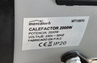 Calentador Cerámico Industrial 2000W