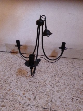 Lámpara de techo metal negro 3 brazos,