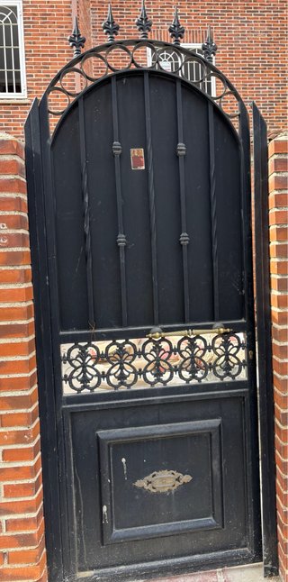 Puerta de entrada de hierro macizo