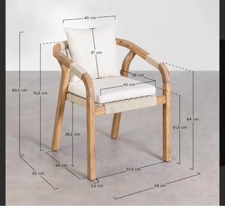 4 Sillas de Terraza o jardín de madera Sklum