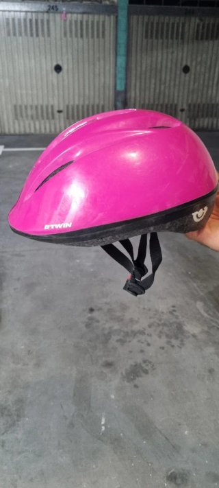 Bicicleta infantil B'Twin rosa y blanca
