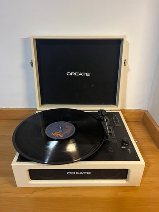 CREATE Tocadiscos Portátil Bluetooth Beige/Negro