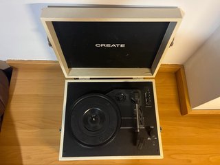 CREATE Tocadiscos Portátil Bluetooth Beige/Negro