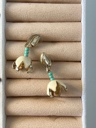 Pendientes Flor Oro Blanco