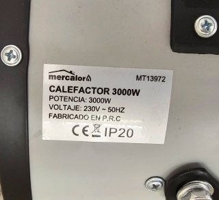 Calentador Cerámico Industrial 3000W