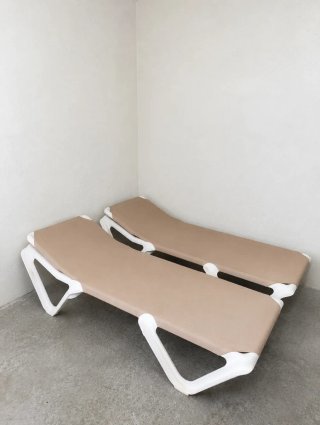 2 Hamacas Tumbonas Reclinables Beige