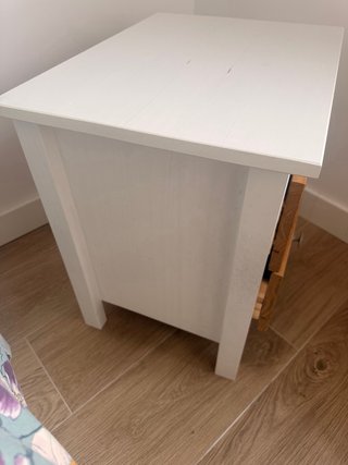 2 Mesitas de Noche Madera Blanca y Marrón