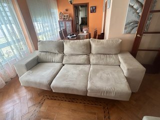 Sofá modular beige de tela