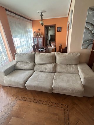 Sofá modular beige de tela