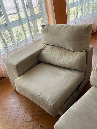 Sofá modular beige de tela