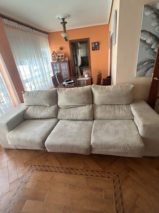 Sofá modular beige de tela