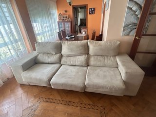 Sofá modular beige de tela