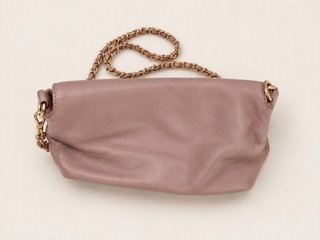 Bolso Uterqüe Piel Nude Cadena Dorada