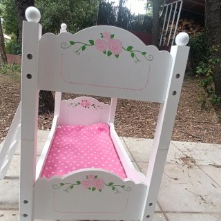 Literas para muñecas con estampado rosa