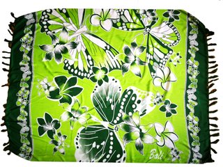 Pareo estilo balinés con flores y mariposas