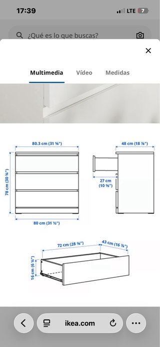 Cómoda MALM IKEA Marrón