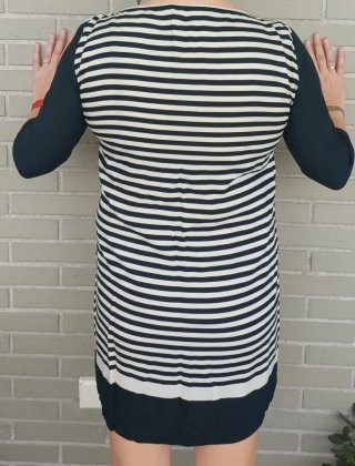 Vestido Túnica Zara Rayas Navy Talla L
