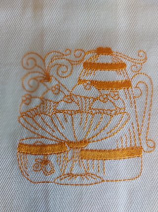 Coppia Torcioni Cucina Ricamati