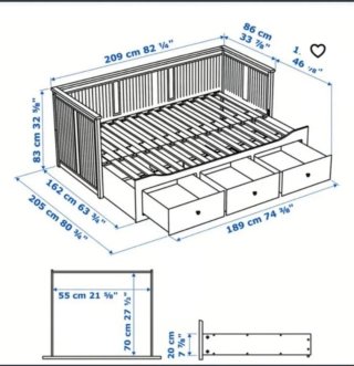 Cama Nido Ikea Hemnes Negra