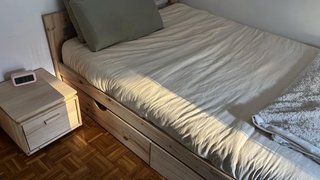 Somier madera pino LUFE con cajón