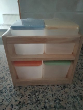 Estantería especiero 4 cajones madera
