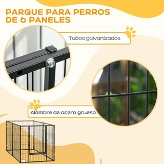 Parque para Perros 6 Paneles Ajustable