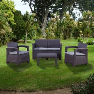 Conjunto de ratán sintético gris Capri Chillvert