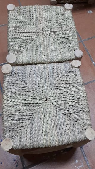 2 Taburetes Artesanales Madera