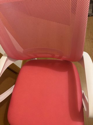 Silla de escritorio juvenil rosa y blanca