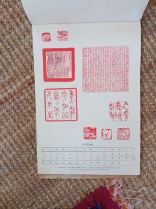 Antiguo manuscrito calendario Schriftkunst