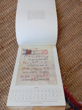 Antiguo manuscrito calendario Schriftkunst