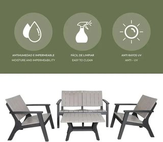 CHILLVERT Conjunto de Jardín Siros de Resina