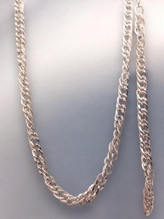 Conjunto Cadena y Pulsera Acero Inoxidable