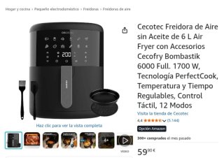 Cecotec Freidora de Aire 6L