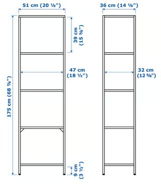 Estantería IKEA VITTSJÖ Negra Metal/Vidrio