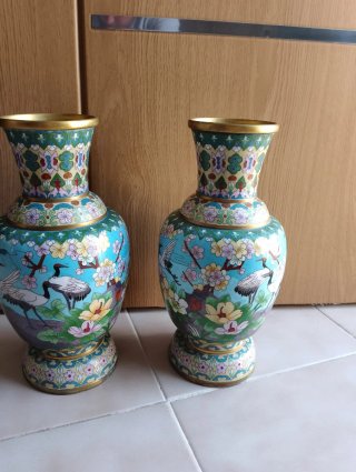 Jarrones cloisonne chinos vintage