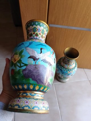 Jarrones cloisonne chinos vintage