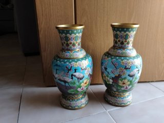 Jarrones cloisonne chinos vintage