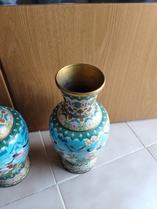 Jarrones cloisonne chinos vintage