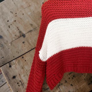Jersey cuello alto rojo y blanco