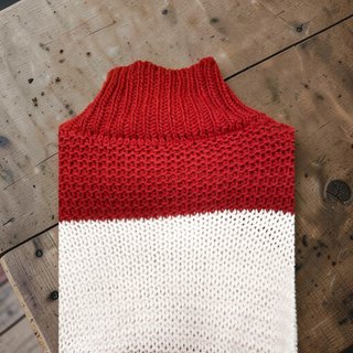 Jersey cuello alto rojo y blanco
