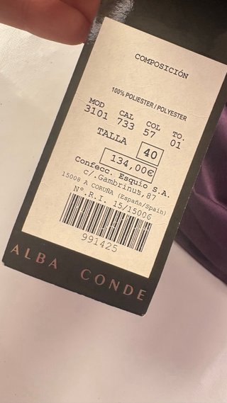Vestido fiesta morado ALBA CONDE Talla L/40