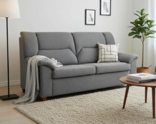 MUEBLIX - Sofa 2 Plazas Juan, Sofá de Salón, Gris