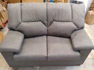 MUEBLIX - Sofa 2 Plazas Juan, Sofá de Salón, Gris