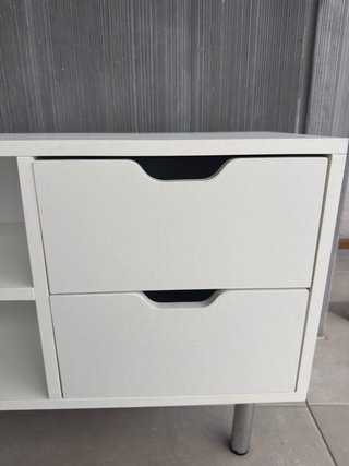 Mueble TV 120cm Blanco y Plata