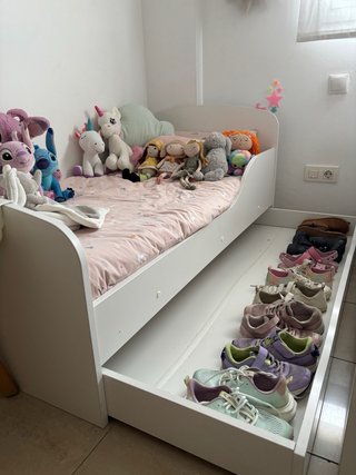 Cama infantil blanca 70x140 cm