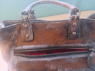 Bolso Loewe Marrón y Plateado